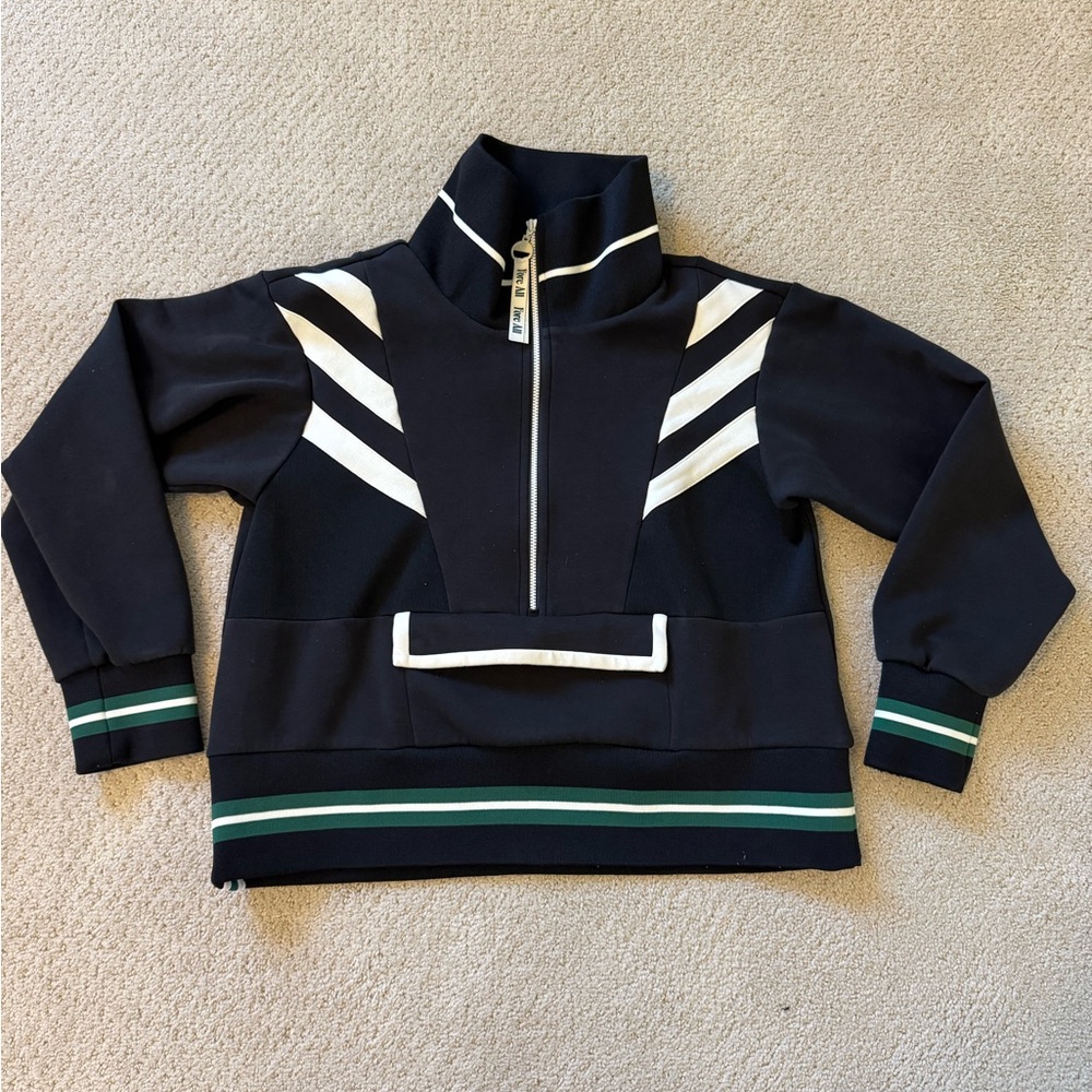 Fore All Black/White/Green Half-Zip Golf Sweatshirt size L